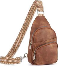 Small Sling Bag for Women, Leather Fanny Pack Crossbody A-1 Brown