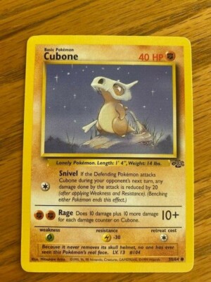 ポケモンカードゲーム Pokemon Card Cubone 50/64 Vintage Pokemon Card CUBONE 50/64 - Never Played | eBay