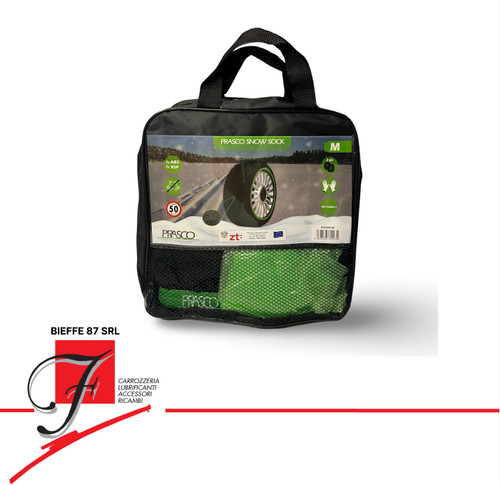Calze da Neve Auto Taglia M Prasco Omologate En16662-1 Tessuto Universale