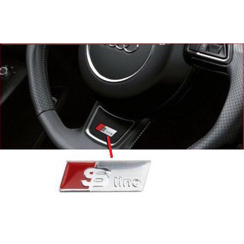 S Line Steering Wheel Sticker Decal Emblem For All Audi Models Chrome Silver - Picture 1 of 1