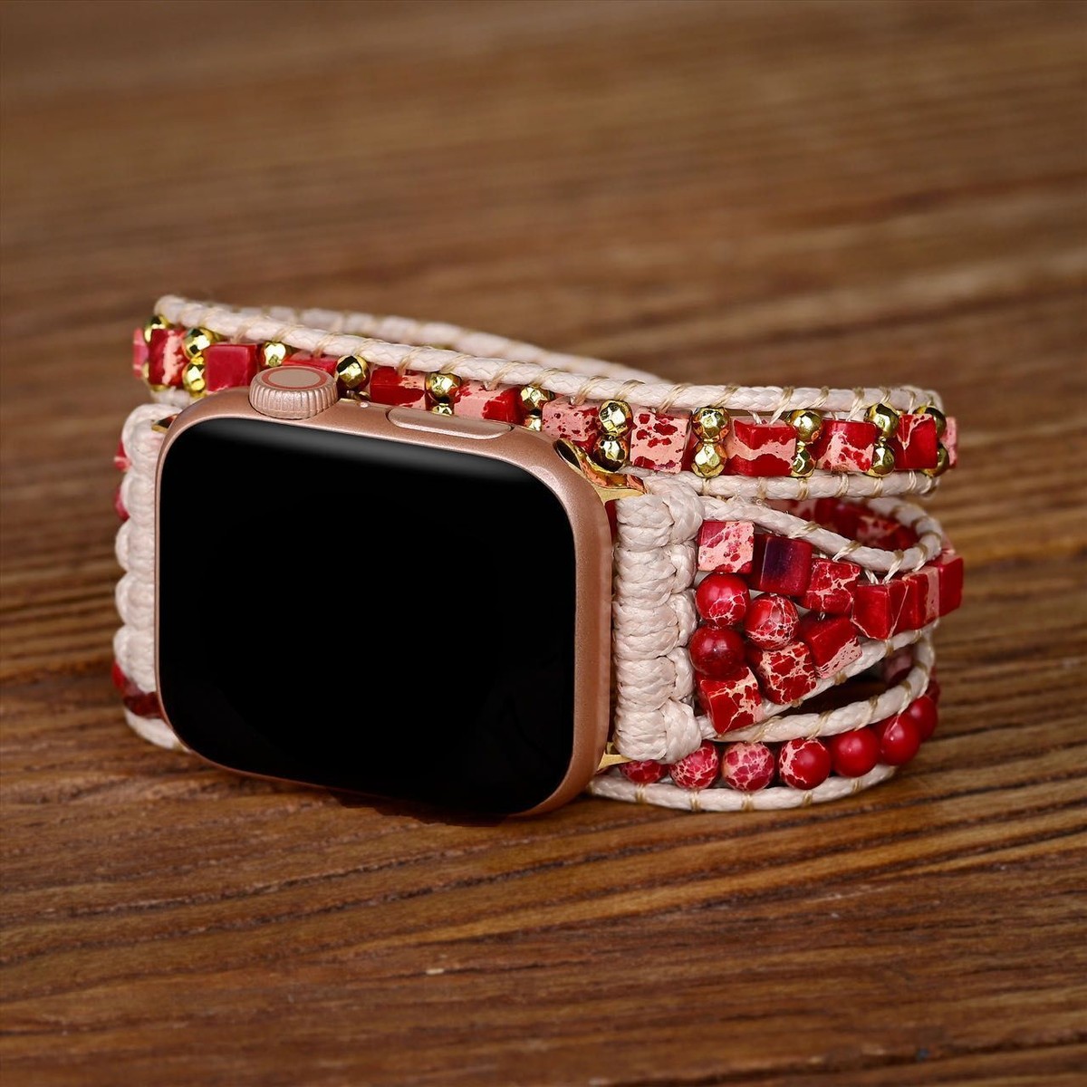 Bohemian Stone square red multi-layer Watch Band for Apple 