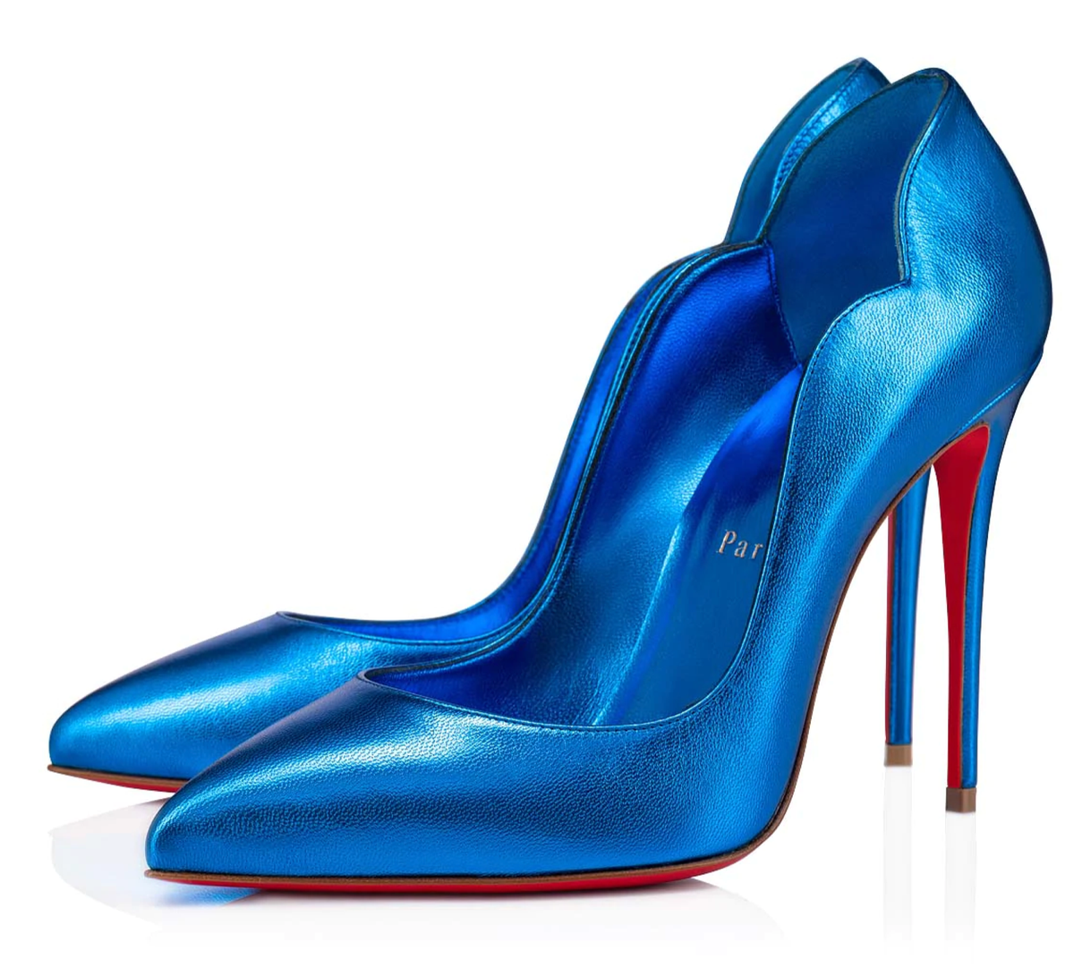 Christian Louboutin ハイヒール 青 ピンク　37.5 Christian Louboutin Hot Chick 100 Alize Blue Leather Pointed Toe