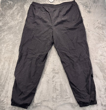 Vintage Nike Windbreaker Pants Men XL Black Ankle-Zip Pockets Lined Athletic 90s