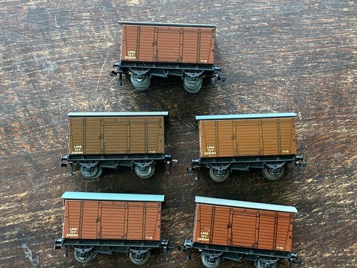  5x lot Vintage Hornby LMS 508194 Tinplate Goods Wagon 12 Ton Model Railway - Picture 1 of 7