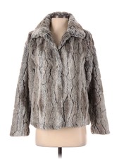 Dylan Women Gray Faux Fur Jacket Xs