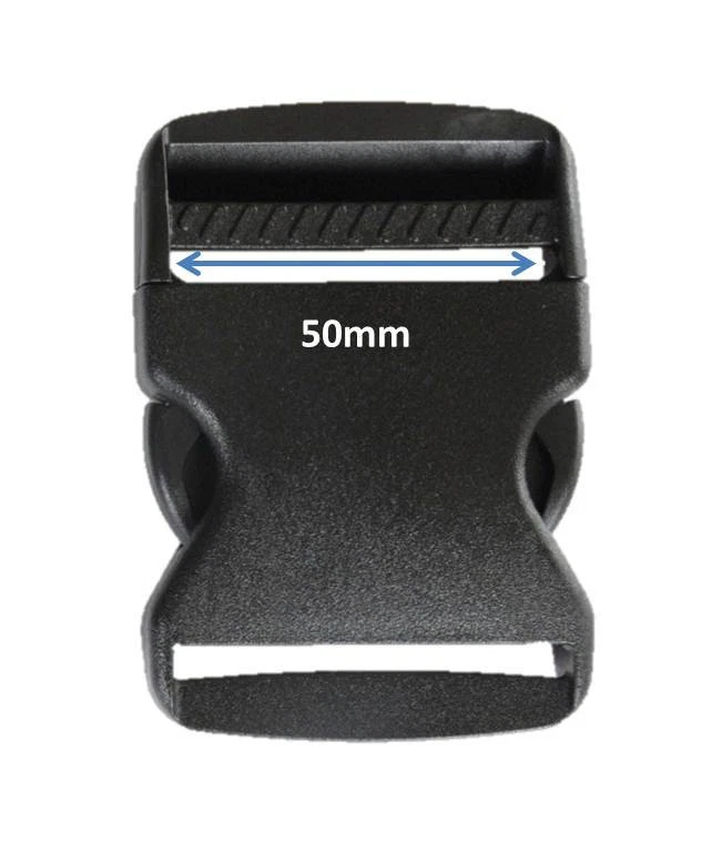 50mm Black Plastic Side Quick Release Buckle Clip – Belt Strap Backpack Bag RE