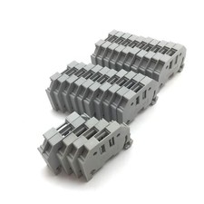 Lot of 25 Wago 249 End Stop Terminal Block, Gray, 35mm DIN Rail Mounting