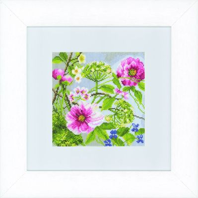   LANARTE 0146359 Pfingstrosen Stickerei gezählter Kreuzstich Staubblatt  