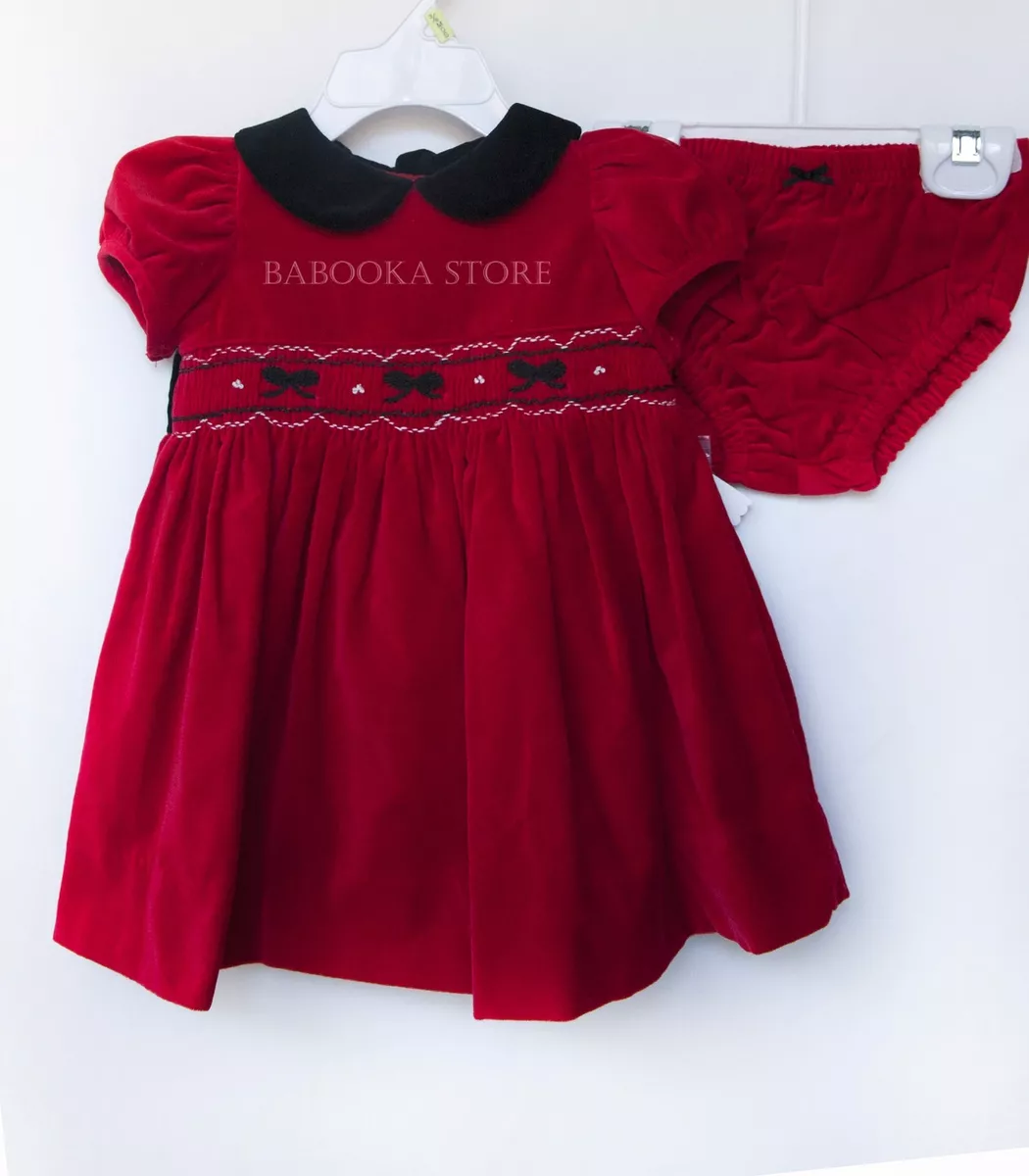 Little Girl Red Velvet Christmas Dress, Baby Girl Holiday Dress 3-6m | eBay