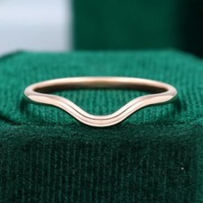 925 Sterling Silver Curved 3mm Engagement Band Wedding Promise Ring for Women