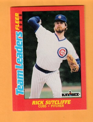 Rick Sutfliffe Chicago Cubs 1988 Fleer Team Leaders #41 8J