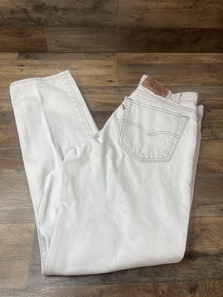 Levi's 1980'sVintage 506 White Jeans Size Tag 34x32 Fit 32x31 USA