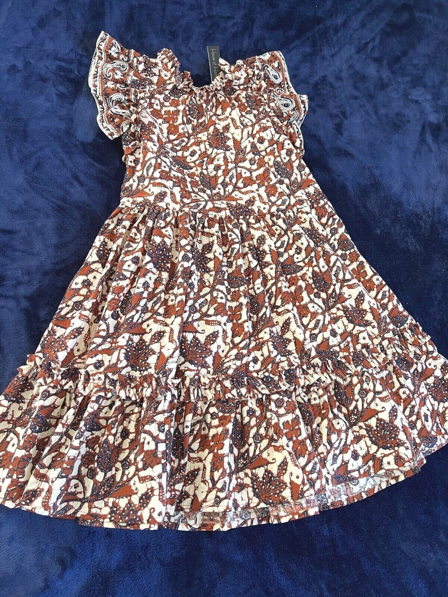 NWT NEW House of Harlow 1960 printed dress MABEL BROWN 100% cotton XS XSMALL NWT NEW House of Harlow 1960 printed dress MABEL BROWN 100% cotton XS XSMALL
