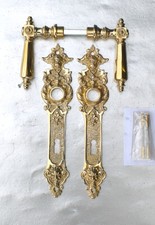 Antik Style Messing Poliert T&uuml;rgriff BB 72 Langschild T&uuml;rgriffe T&uuml;rbeschlag V33