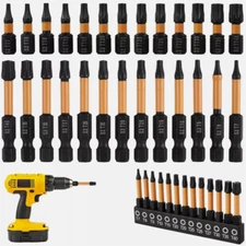 26Piece Torx Bit Set, 1''& 2'' Security Tamper Proof Torx Impact Screwdriver