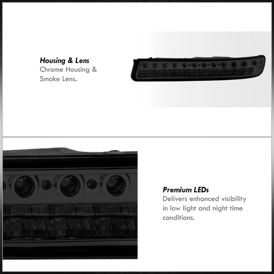 Smoked LED DRL Signal Replacement Bumper Lights For 1999-2006 GMC Sierra / Yukon Foto 4 de 4