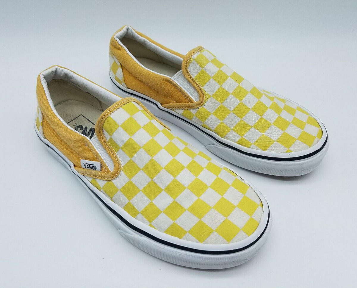 Checkered Vans Shoes Vans Slip On Yellow Checkerboard Vans