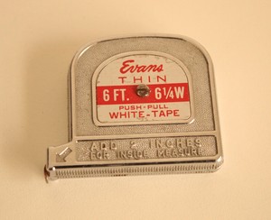 Evans Thin 6 Foot Push Pull White Measuring Tape Measure Usa Vintage Ebay