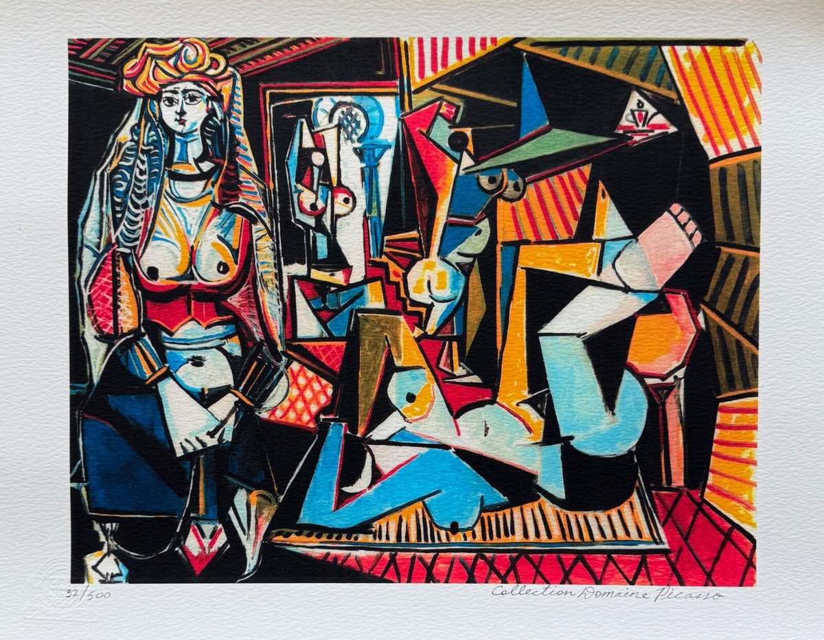 PICASSO 油絵アート Pablo Picasso WOMEN OF ALGIERS Estate Signed & Numbered Giclee Art