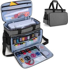 LUXJA Sewing Machine Carrying Bag with Removable Padding Pad, Tote Gray