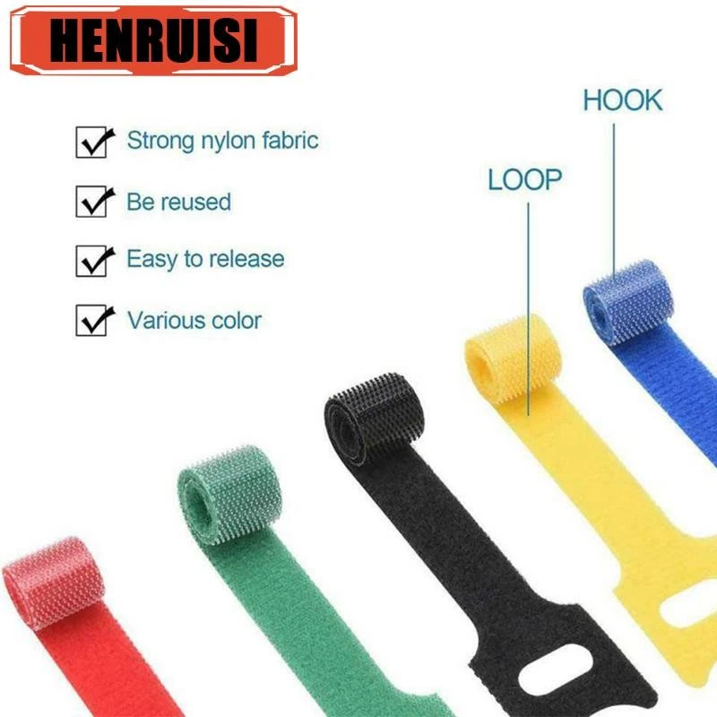 50 piezas Organizadores de cables reutilizables Lazos de administración de cables Accesorios para teléfonos Clips Foto 4 de 4