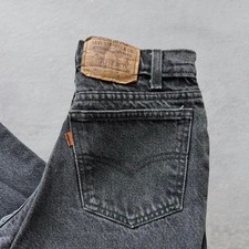 Vintage Black Levi's 550 Orange Tab Denim Jeans Kids size 6 - 7