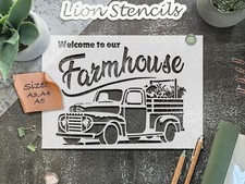 Stencil Farmhouse - Mylar, DIY Decor Crafts, Rustic Country - StencilAir