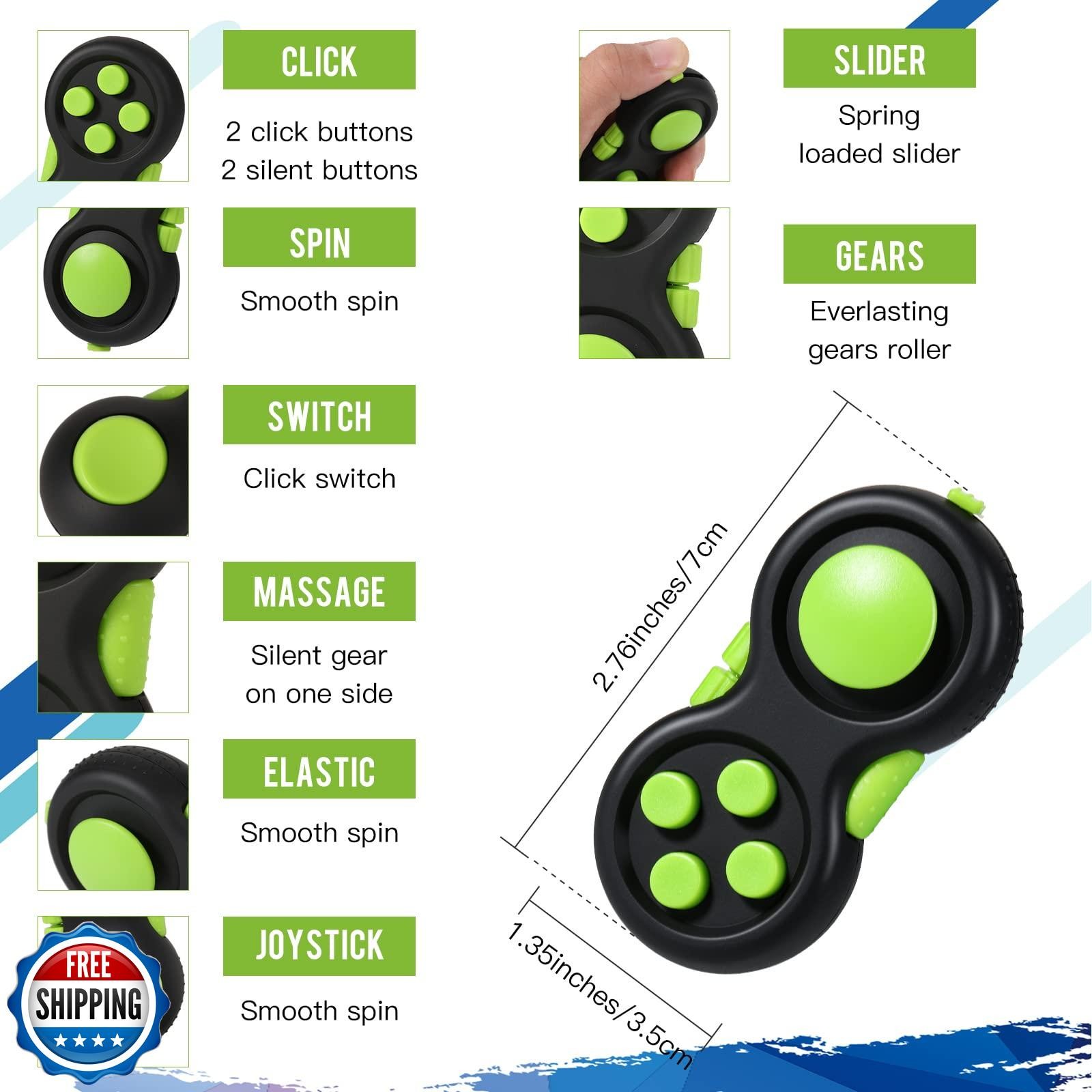 Gejoy 3 Pcs Fidget Toys Adults Set Handheld Fidgets Controller Pad Game Six R