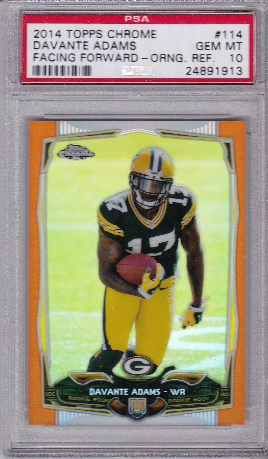 DAVANTE ADAMS 2014 Topps Chrome Orange Refractor RC# 114 PSA 10