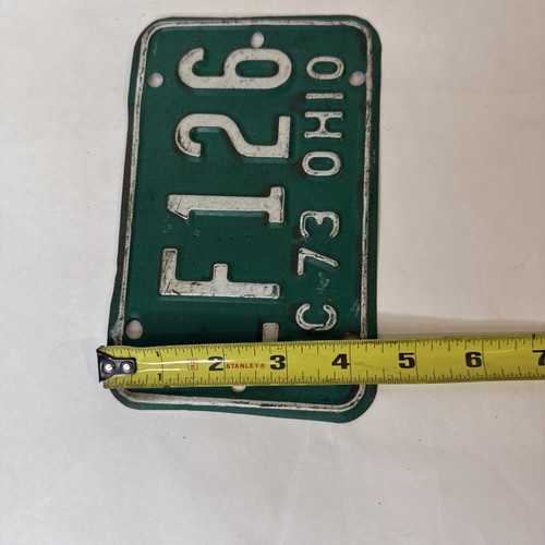 Vintage 1973 Ohio 7" Motorcycle License Plate - Picture 6 of 6