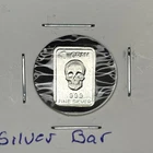 1 Gram 0.999 Fine Silver Bar - Skull
