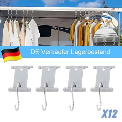 MARKENLOS 12 x S-Haken für Kederschiene 5/6 - 7/8mm Aufhänger Haken Camping Wohnwagen 12St