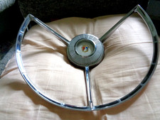 1957-1958 Ford Chrome Steering Wheel With Horn Ring-feg-3624-fomoco 10895-used 1957-1958 Ford Chrome Steering Wheel With Horn Ring-feg-3624-fomoco 10895-used