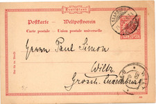Deutsches Reich 1900: Postkarte aus Saarburg nach Wiltz / Luxemburg