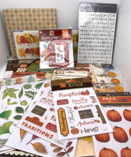 Lot Scrapbooking Fall Halloween Thanksgiving Stickers Borders 3D Embellishments