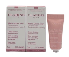 Clarins Multi Active Jour Glow Boosting Line Smoothing Day Cream 5ml Each x2