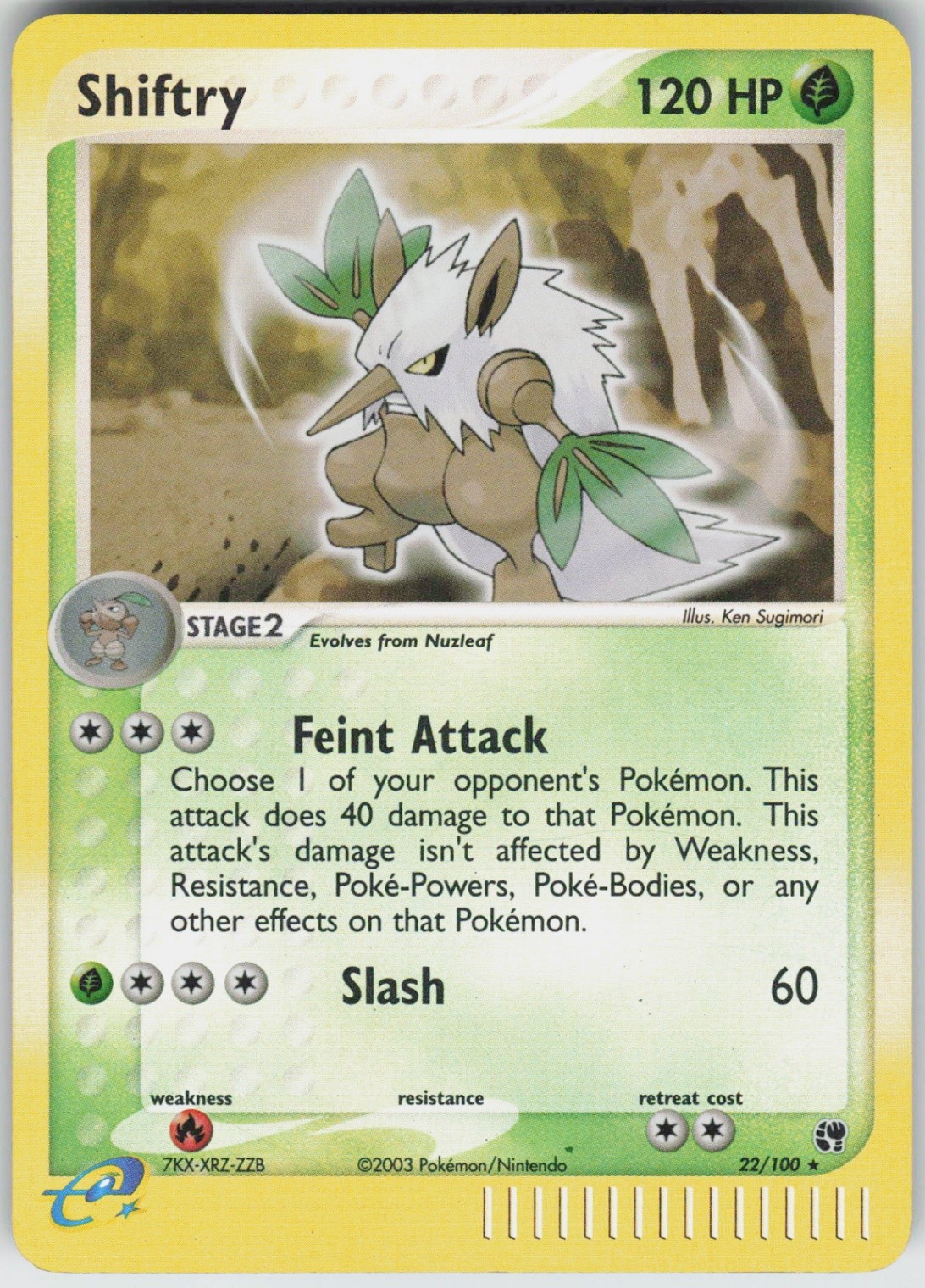 Pokemon Shiftry - 22/100 Sandstorm Rare NM