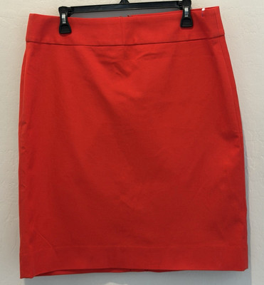 Banana Republic Women s Solid Red Pencil Skirt Knee Length Zip Zipper 14