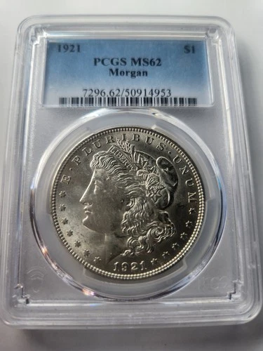 1921 Morgan Silver Dollar PCGS MS62