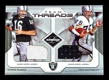 2007 Leaf Limited FRED BILETNIKOFF DAVE CASPER GAME WORN JERSEY /100 Raiders