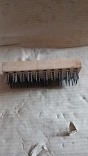 Vtg Osborn #104 Metal Steel Brush With Wooden Handle Farm Rustic Made In USA