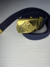 Cub Scout Blue Canvas Belt w/ Solid Brass Buckle Approximately 28" Long BH-287