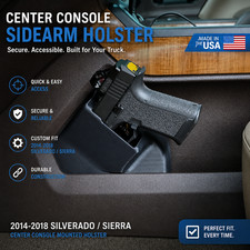 2014-2018 Silverado Sierra Center Console Sidearm Holster Mount Truck Console 2014-2018 Silverado Sierra Center Console Sidearm Holster Mount Truck Console