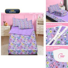 Nesker Butterfly Full Zipper 3-Piece Girls Bedding