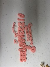 Vintage 1960s Plastic Happy Birthday Cake Anniversary Decoration  Pink