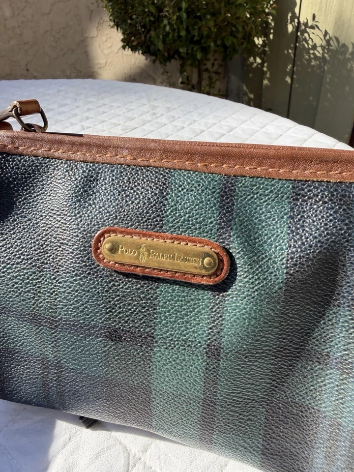 Vintage POLO RALPH LAUREN Tartan Black Watch Small Makeup Case Kit Toiletry Bag - Image 3 of 4