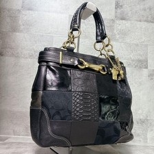 Borsa Coach 12454 Hamptons Patchwork in pelle firmata tela smaltata Y2K JP