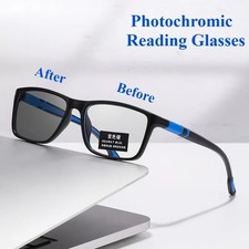 Square Anti Blue Light Glass Photochromic Sports Reading Glasses Men Sunglasses