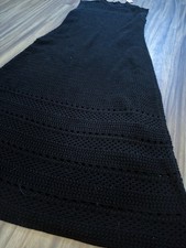 NWT Ann Taylor Large Crochet Midi Dress Black Sleeveless