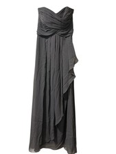 David's Bridal Size 4 Full Length Grey Brides Maids Dress Strapless (473)